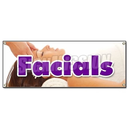 Signmission FACIALS BANNER SIGN spa beauty shop massage manicure pedicure no appointment B-Facials
